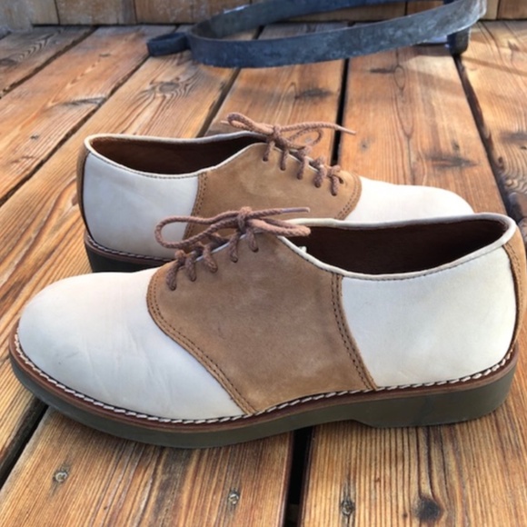 G.H. Bass & Co Fairmount Cream and Brown Saddle Oxford - Picture 1 of 5